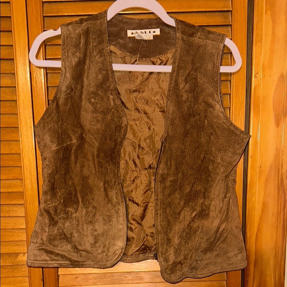 Vintage Brown Suede Vest by A.M.I
